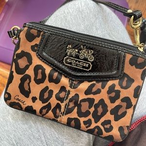 Coach Leopard Wristlet, Gently Used 6x4”
